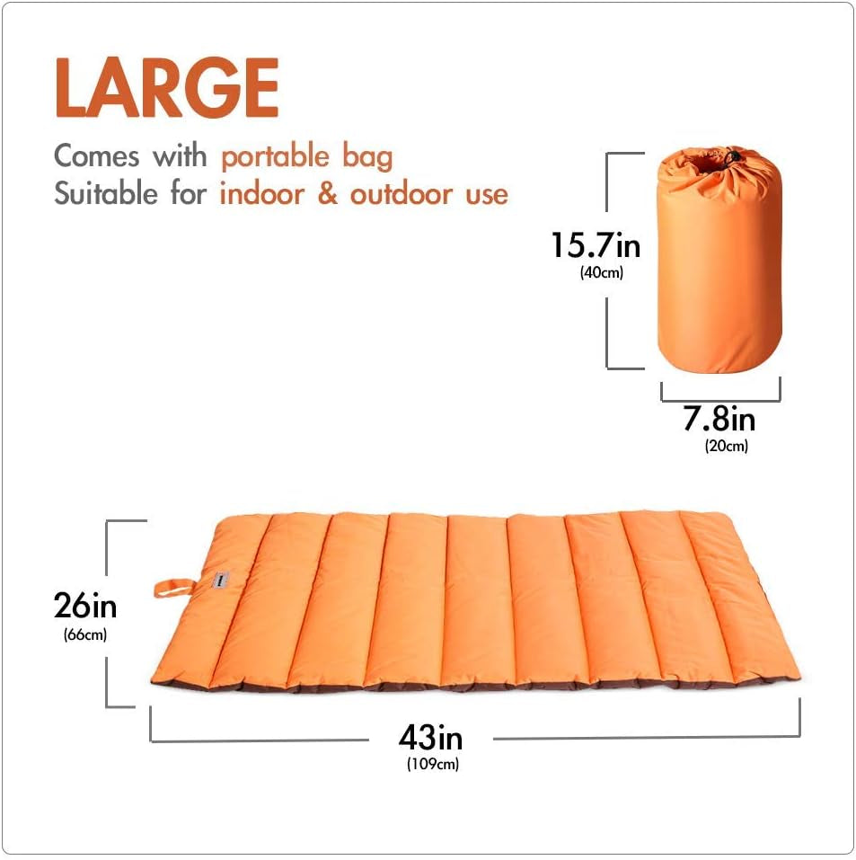 Waterproof Outdoor Dog Bed – Portable Washable Travel Mat for Camping & Large Dogs