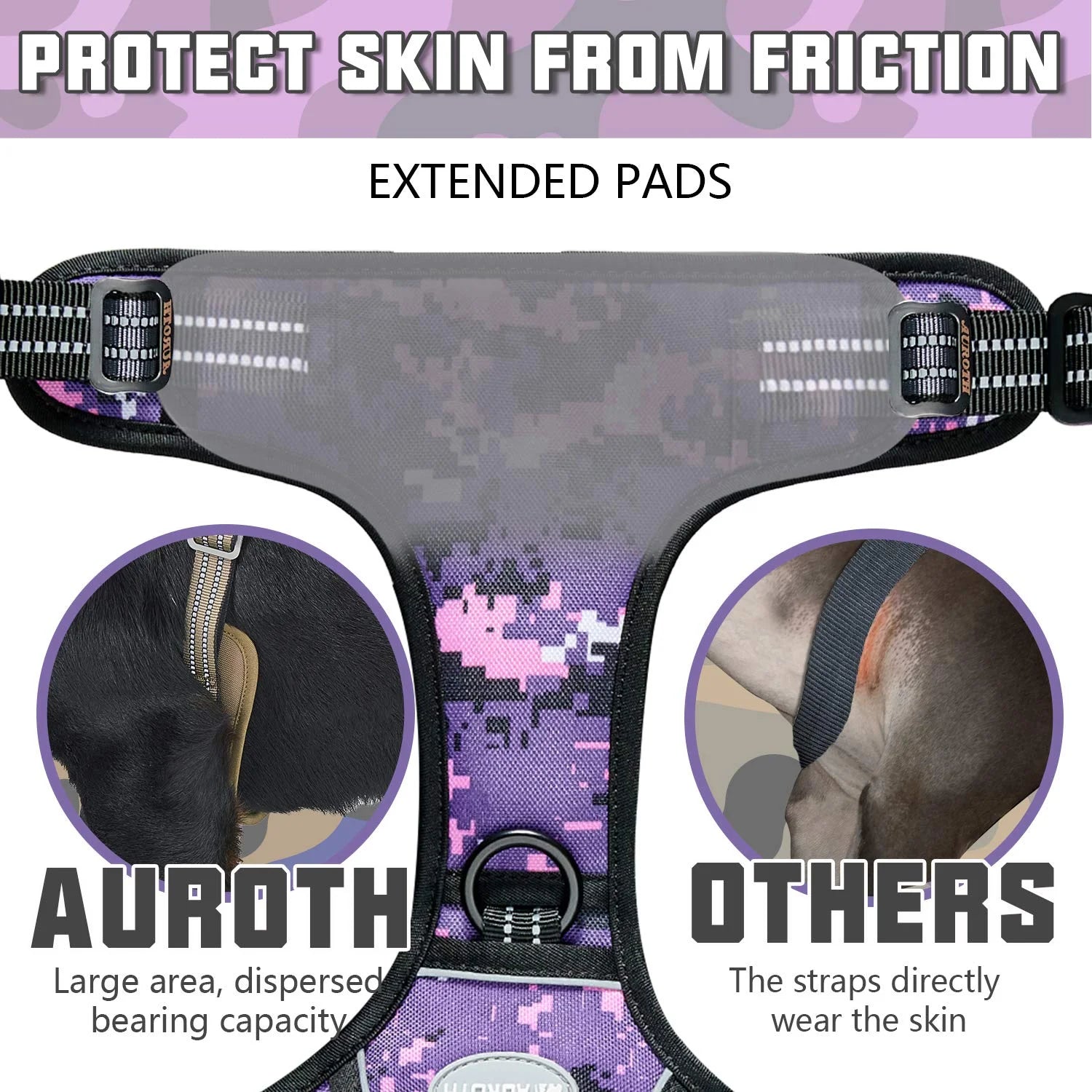 Auroth Tactical Reflective Harness with Control Handle & Front Training Clip