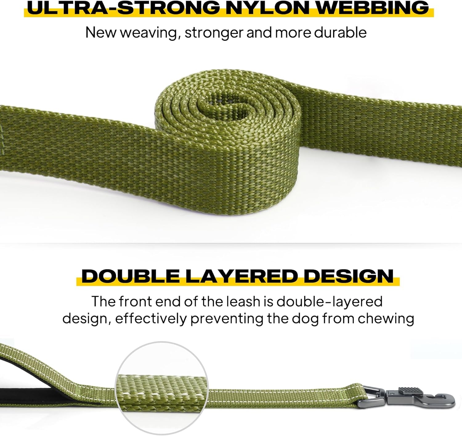 5FT Dual Handle Lead with Easy Snap Hook
