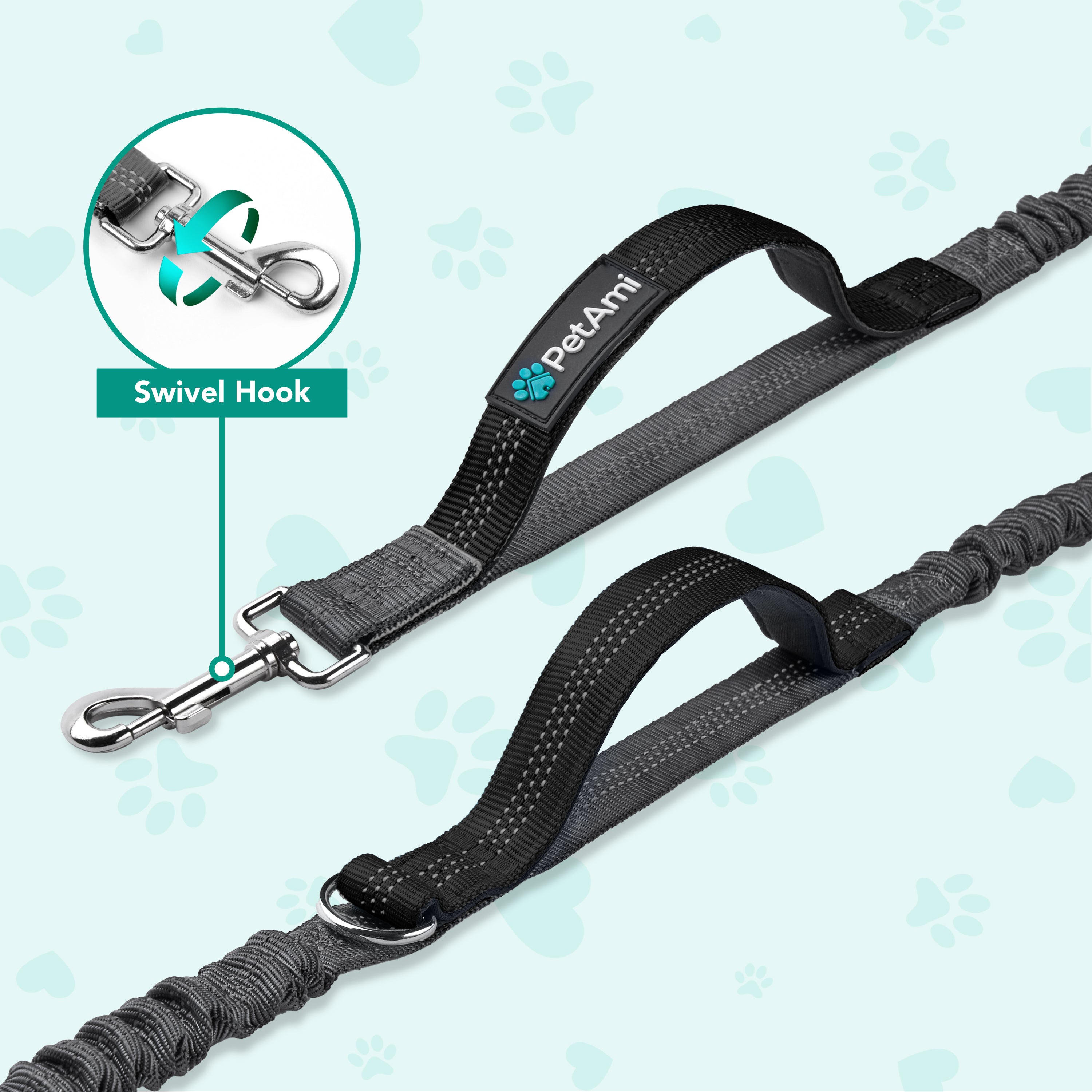 Hands-Free Dog Bungee Leash with Adjustable Waist Belt