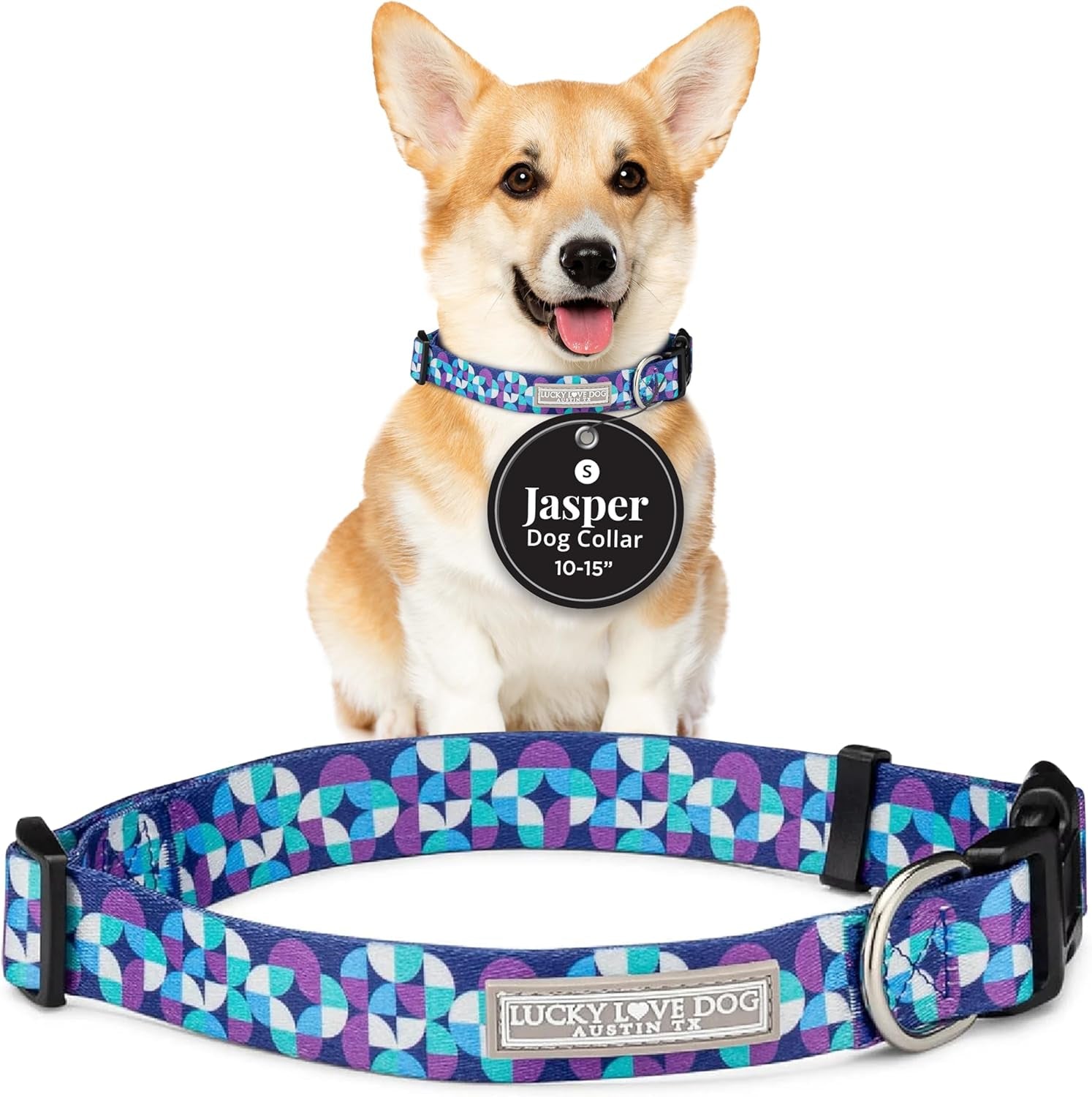Adjustable Durable Dog Collar with Easy Click Buckle for Small Dogs - Comfortable Design for Male and Female Puppies and Adults - Jasper, Small