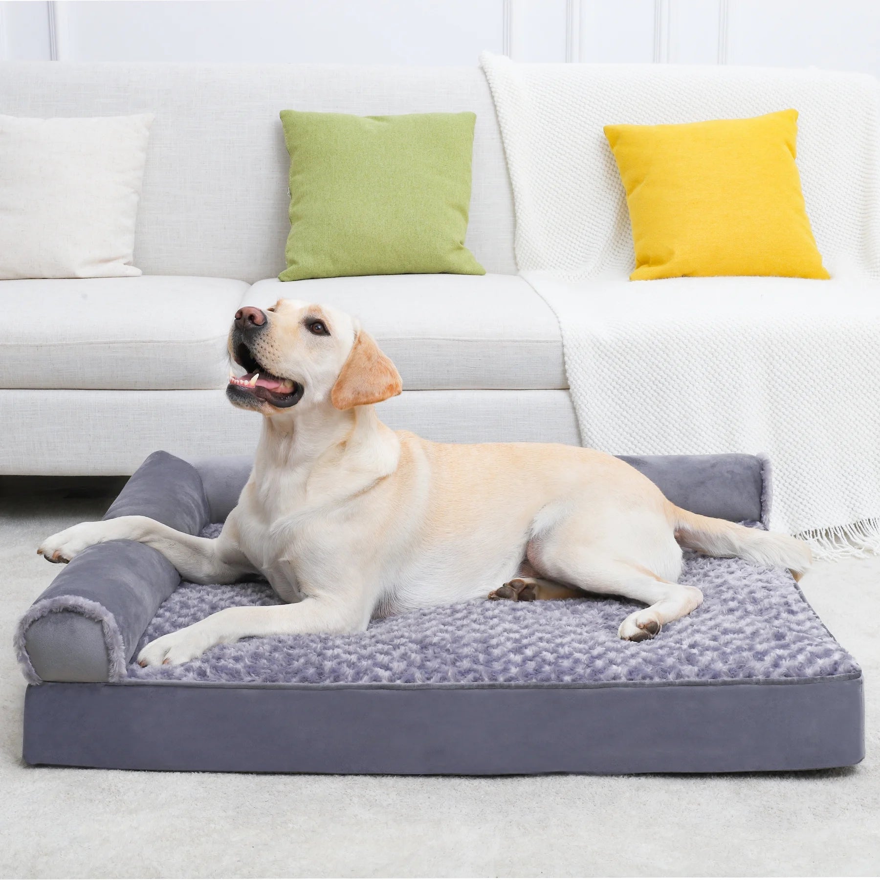 Orthopedic Washable Pet Couch Bed for Large Dogs – 36" × 27" with Non-Slip Bottom