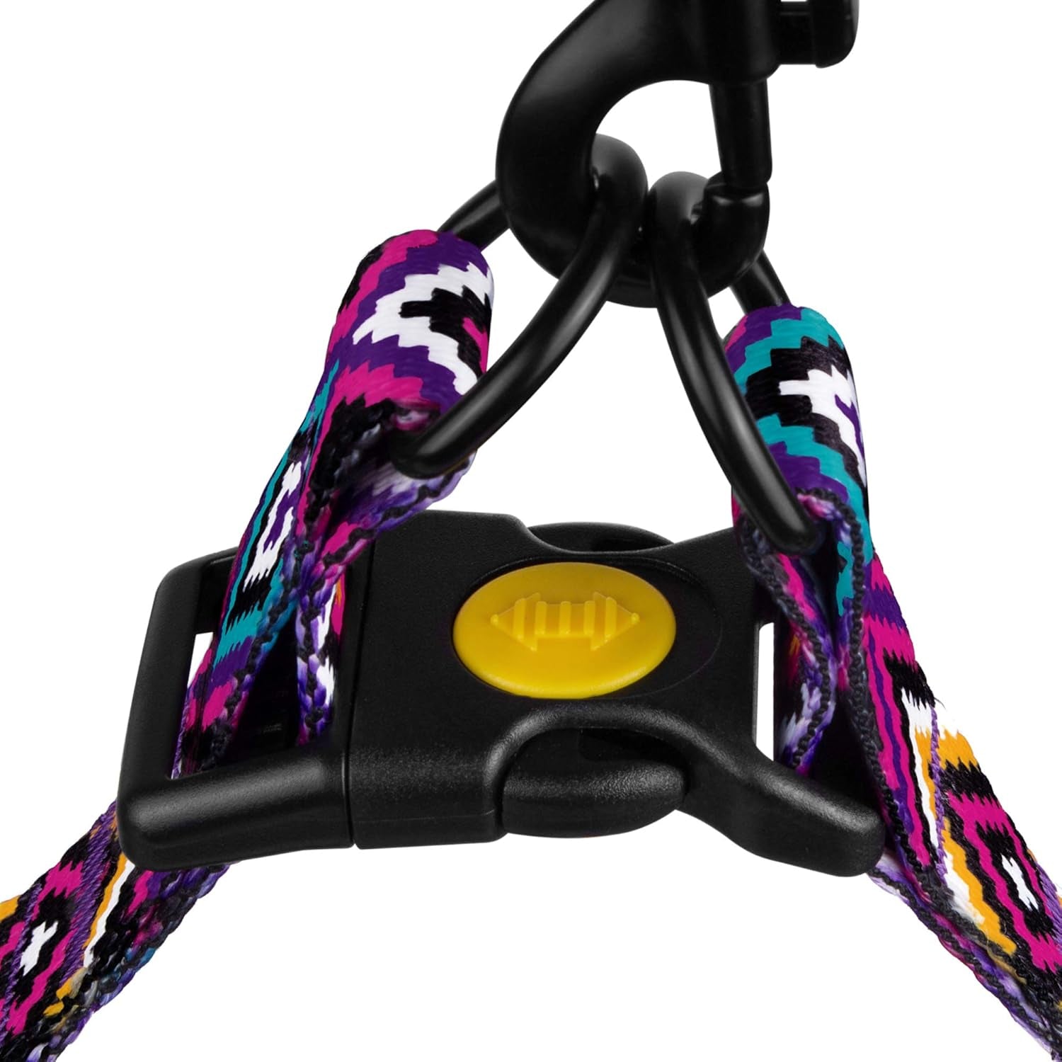 Tribal Pattern Adjustable Dog Harness (Magenta, Small)