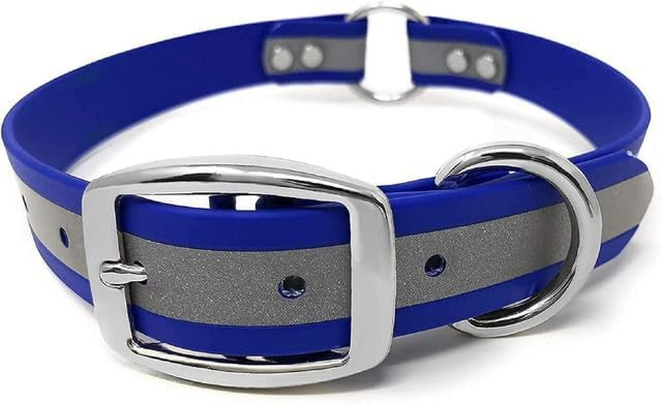 Reflective Waterproof Dog Collar with Heavy-Duty Metal Buckle