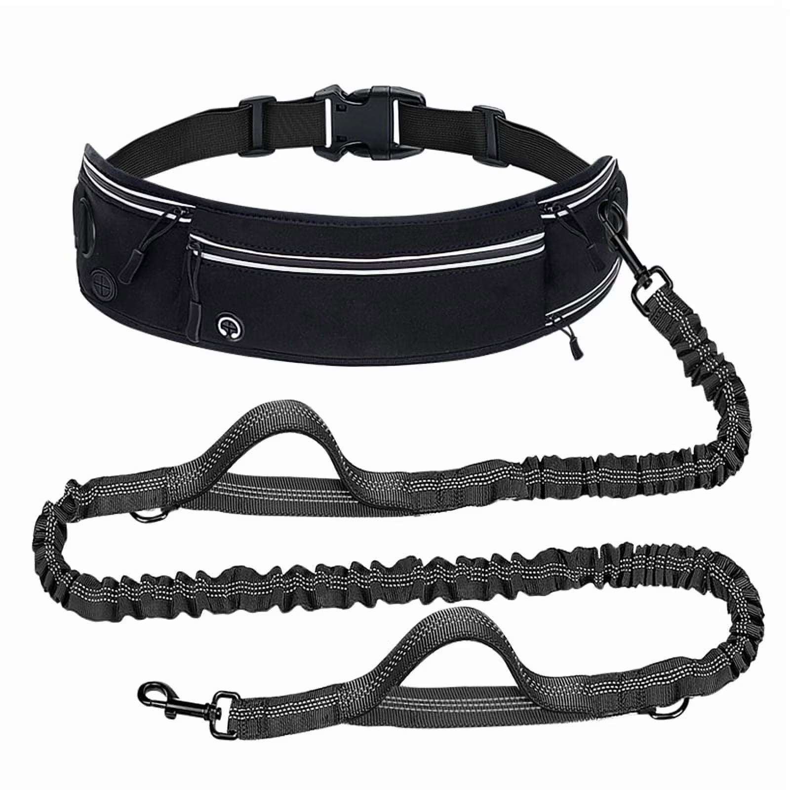 Hands-Free Dog Leash with Adjustable Waist Belt & Storage Pockets