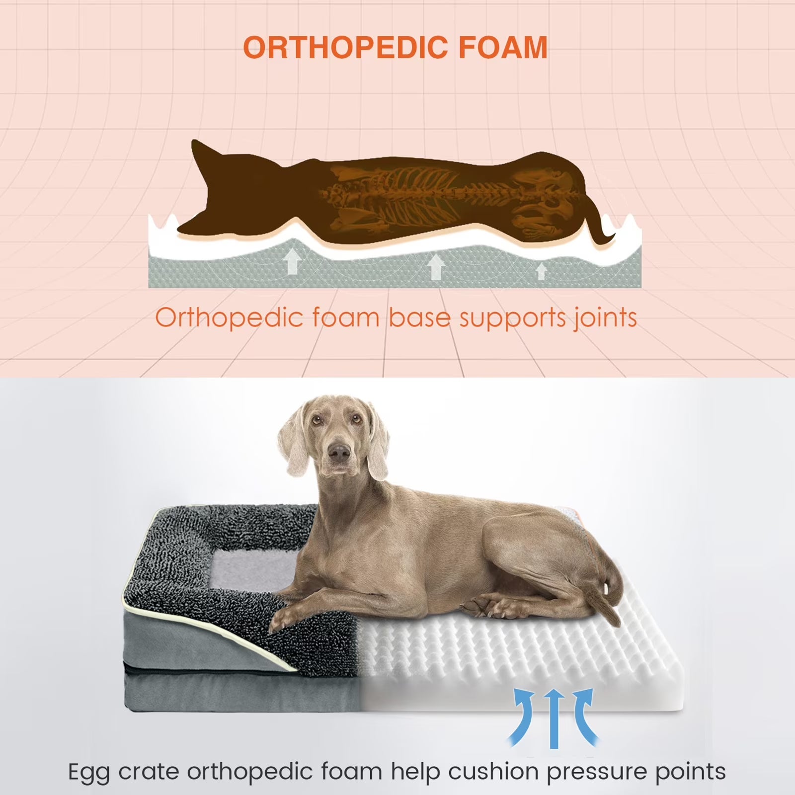 Egg Crate Foam Pet Couch with Washable Cover