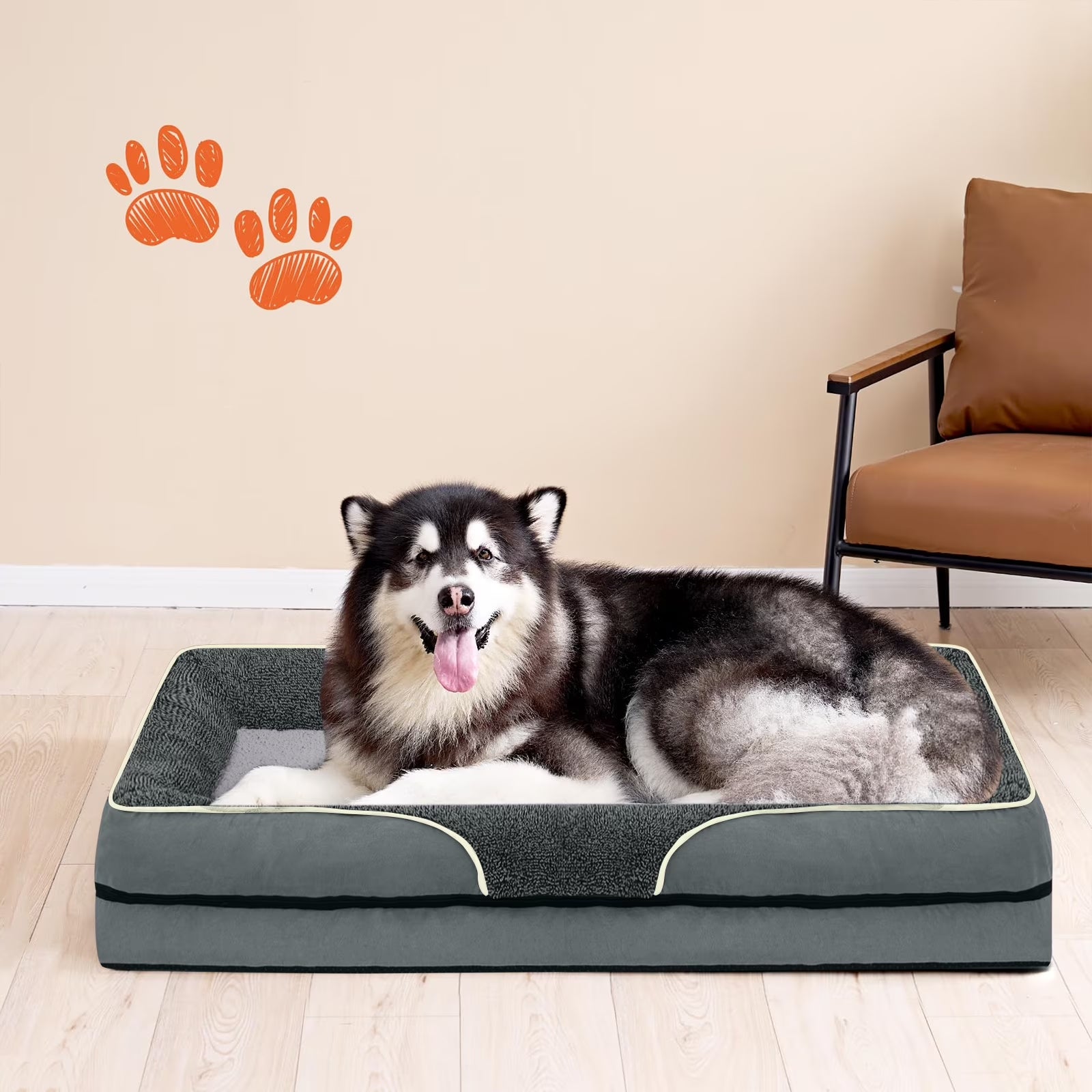 Egg Crate Foam Pet Couch with Washable Cover