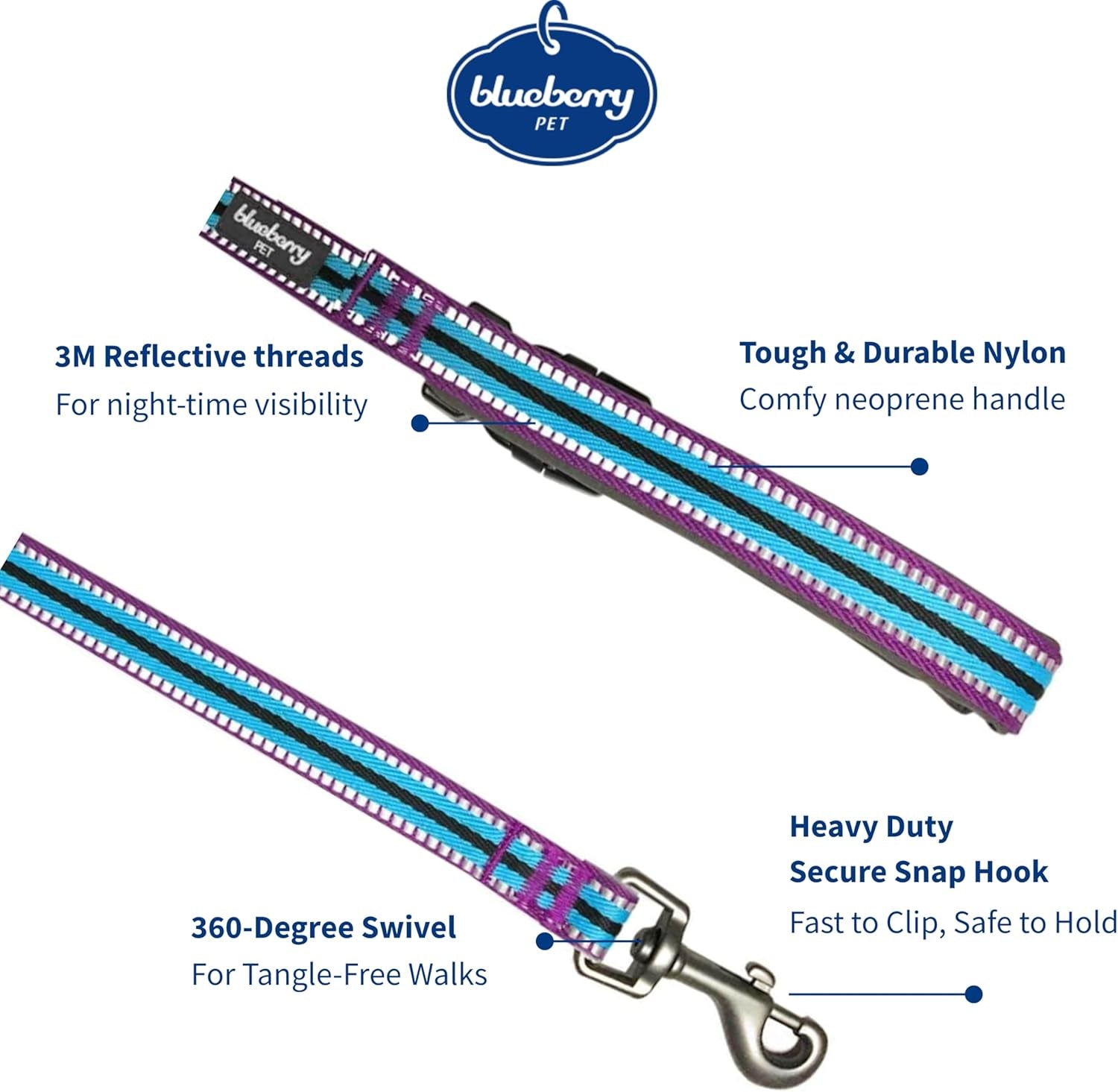 Blueberry Pet Reflective Dog Leash