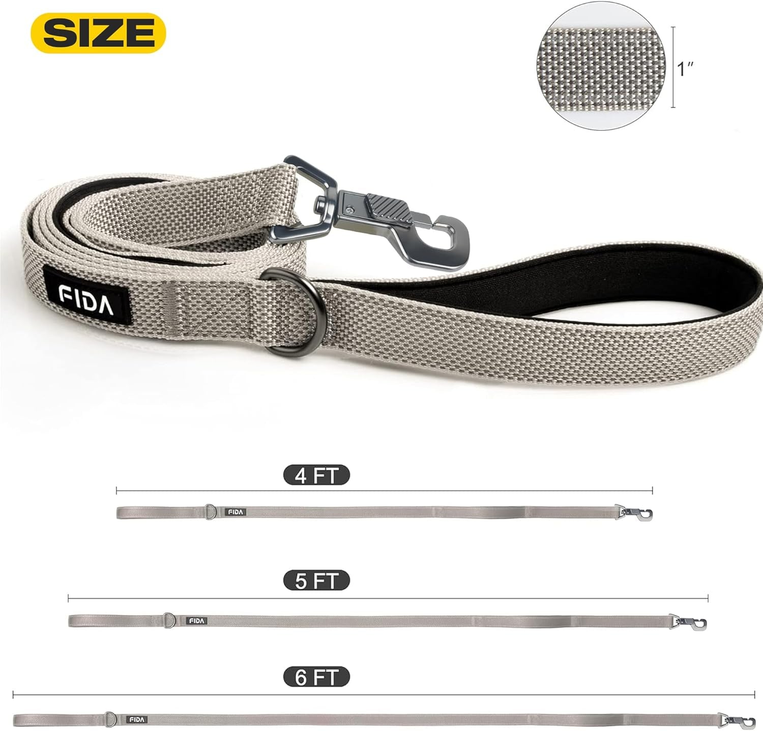 Heavy Duty Reflective Dog Leash – 4FT Dual Handle Walking Lead