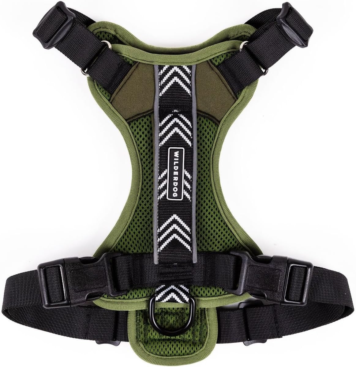 Lightweight Dog Harness with Reflective Straps - Large - Olive