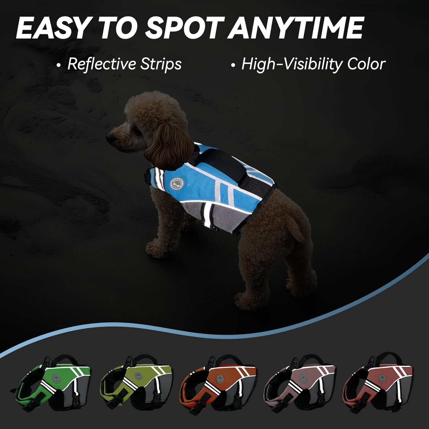 VIVAGLORY Sports Style Dog Life Vest – Blue XS