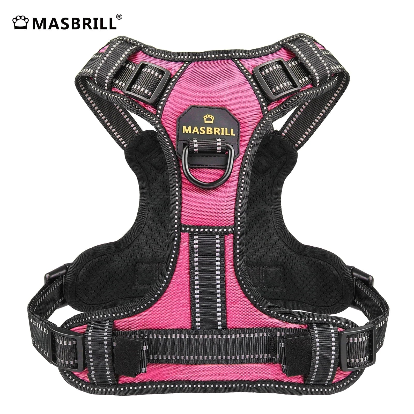 MASBRILL Reflective Comfort Harness with Handle – Pink Small Dog Vest