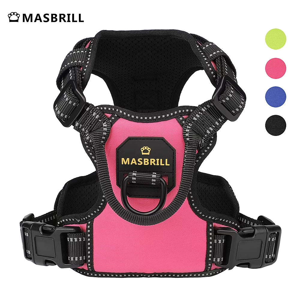 MASBRILL Reflective Comfort Harness with Handle – Pink Small Dog Vest