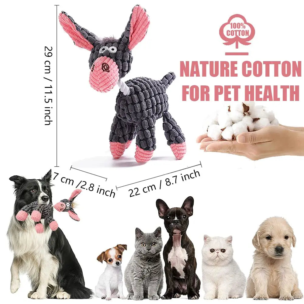 Squeaky Plush Dog Toy – Durable Stuffed Chew Toy