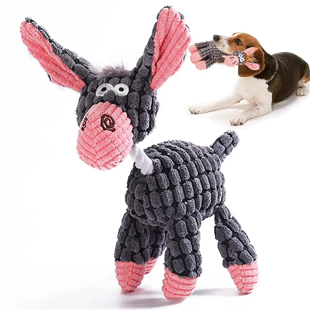 Squeaky Plush Dog Toy – Durable Stuffed Chew Toy