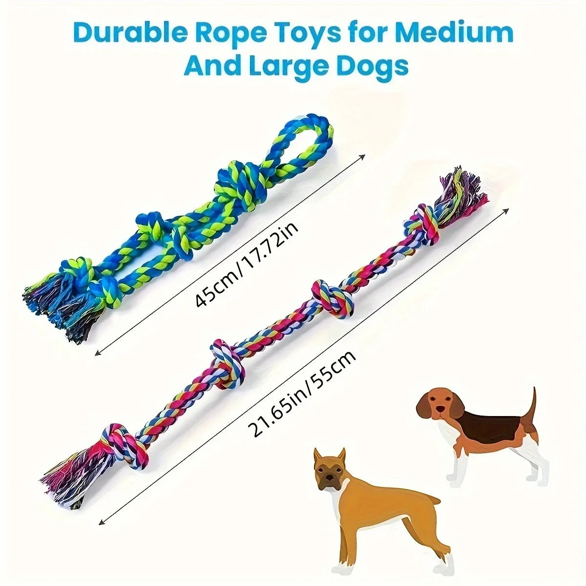 Heavy-Duty Knot Rope Dog Toy – Durable Tug & Chew Toy for Medium and Large Dogs