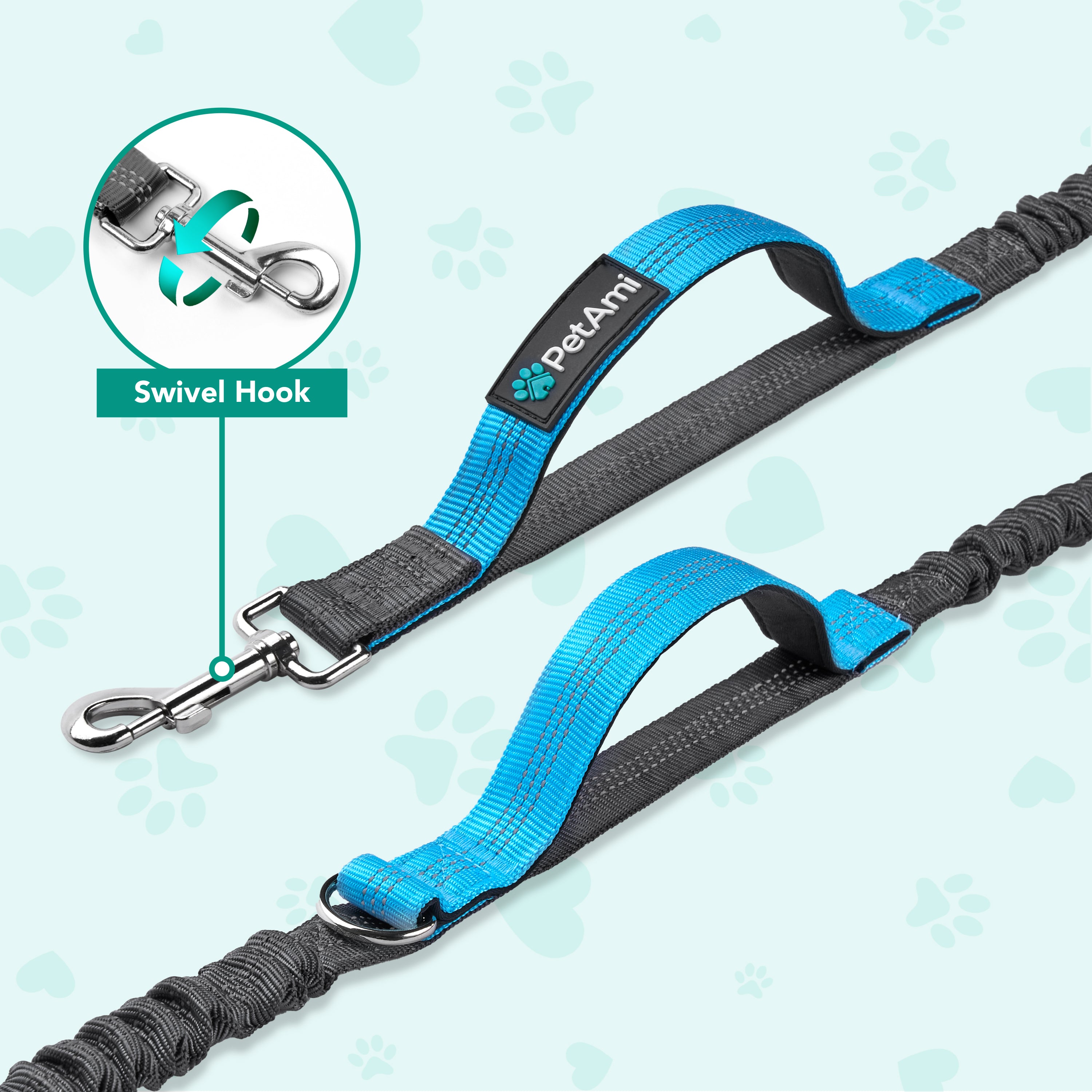 Hands-Free Dog Bungee Leash with Adjustable Waist Belt