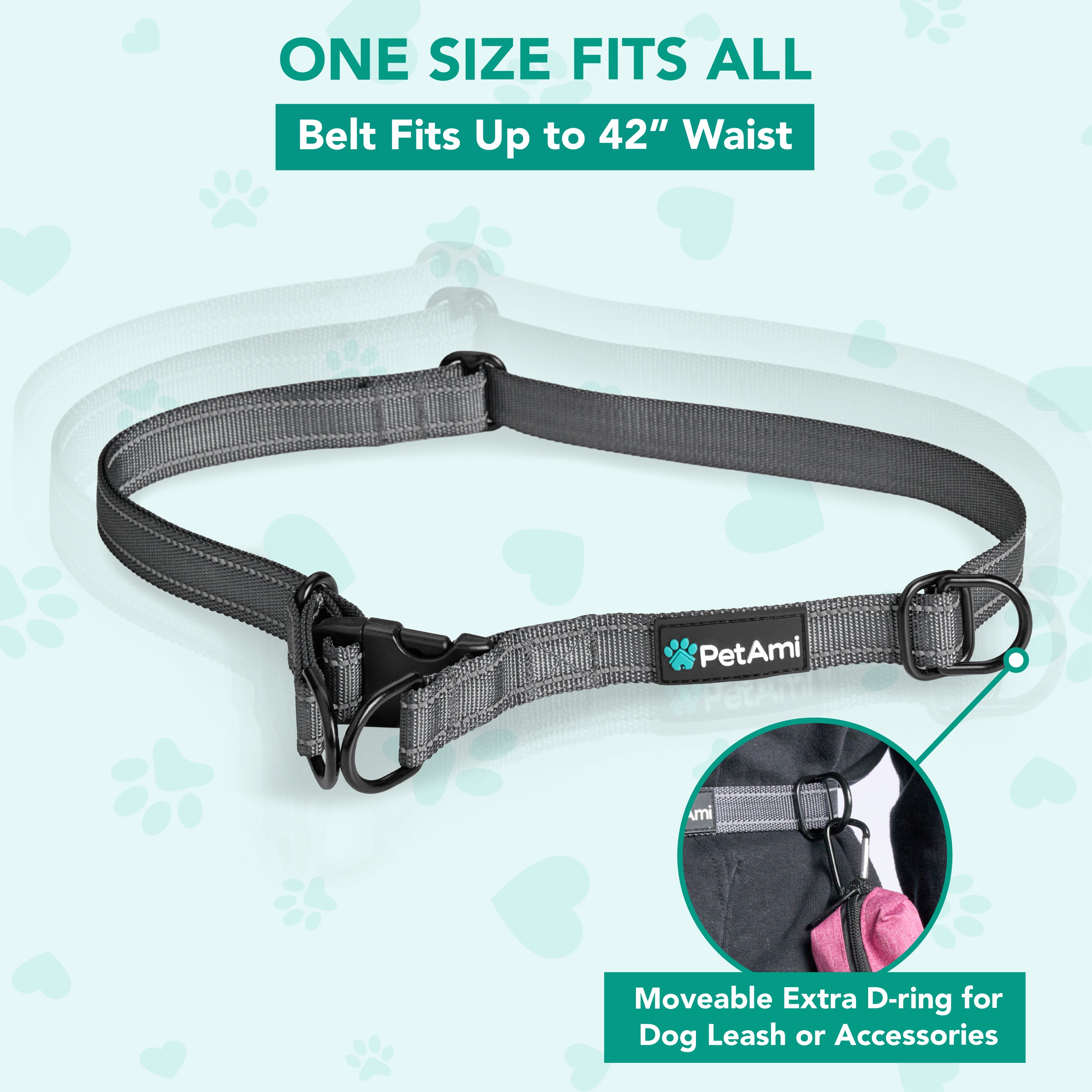 Hands-Free Dog Bungee Leash with Adjustable Waist Belt