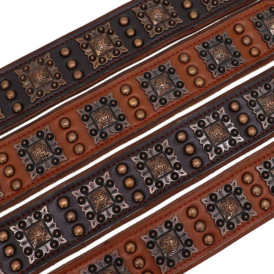 Cool Spiked Genuine Leather Dog Collar 