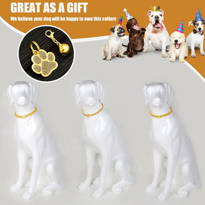 Luxury Gold Cuban Link Dog Collar with Crystal Buckle