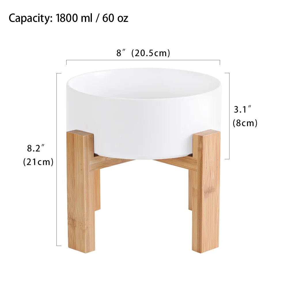 Elevated Ceramic Dog Bowl with Stand