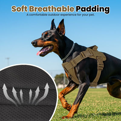 Reflective Adventure Dog Harness with Control Handle – Khaki Small