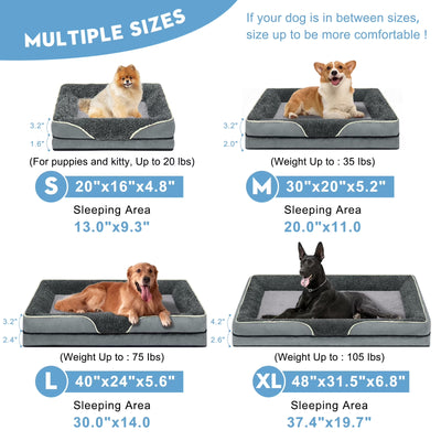 Egg Crate Foam Pet Couch with Washable Cover