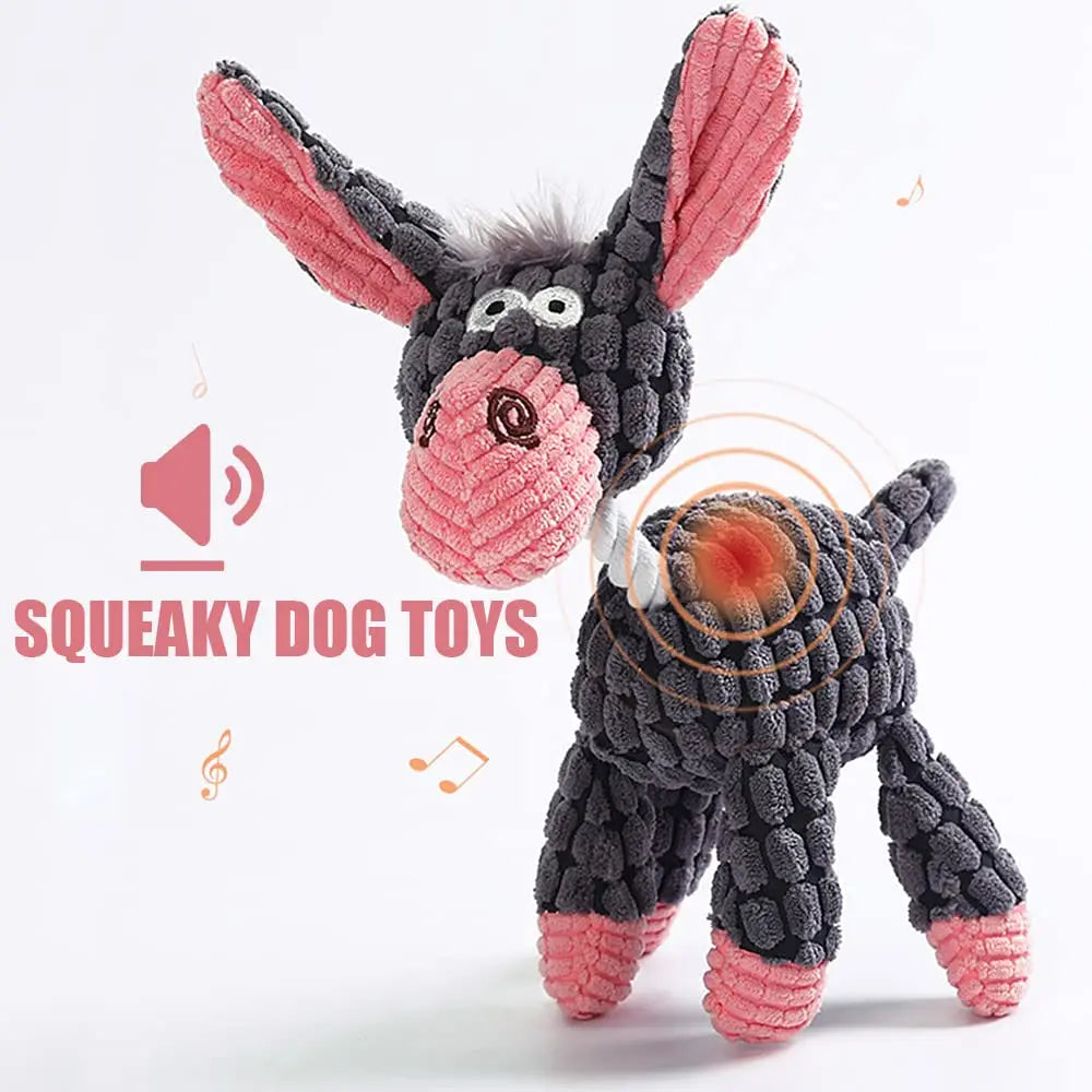 Squeaky Plush Dog Toy – Durable Stuffed Chew Toy