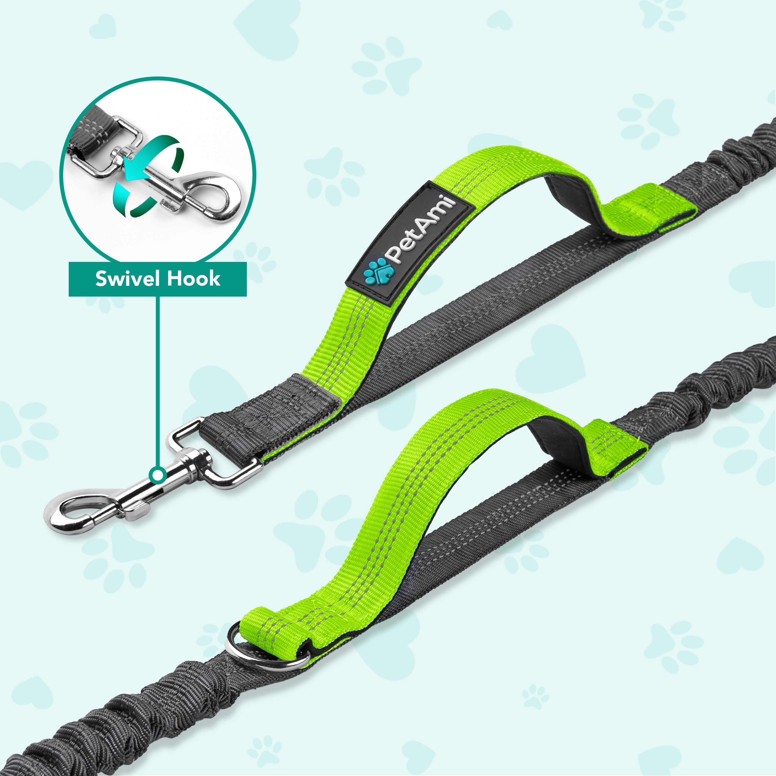 Hands-Free Dog Bungee Leash with Adjustable Waist Belt