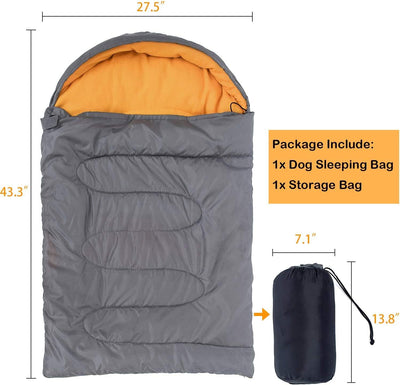 Waterproof Packable Dog Sleeping Bag with Storage Bag – Outdoor Travel Bed 43" × 27"