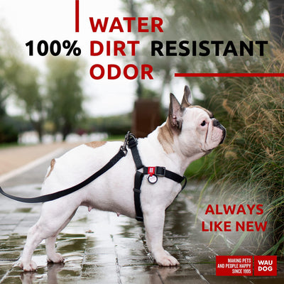 WAUDOG Waterproof Heavy Duty Pet Harness with Metal Clasp & QR Dog Tag