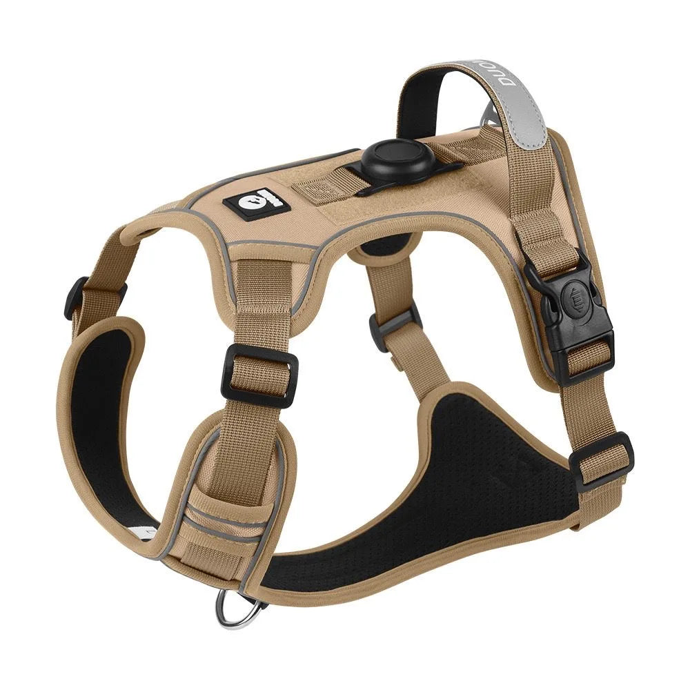 Reflective Dog Harness & Leash Set with AirTag Holder – Premium Oxford Pet Vest