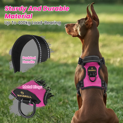 MASBRILL Reflective Comfort Harness with Handle – Pink Small Dog Vest