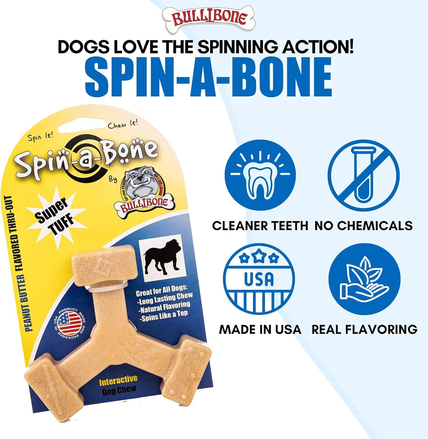 Nylon Spin-A-Bone Dog Chew Toy – Interactive Dental Toy for Dogs