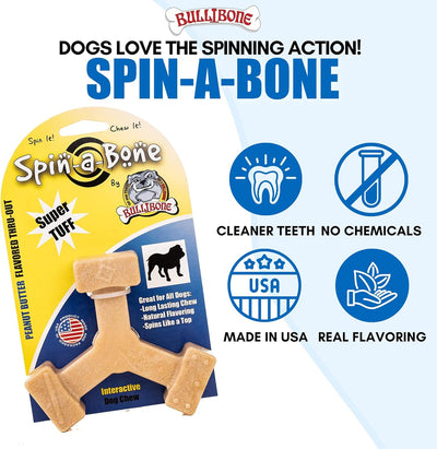 Nylon Spin-A-Bone Dog Chew Toy – Interactive Dental Toy for Dogs