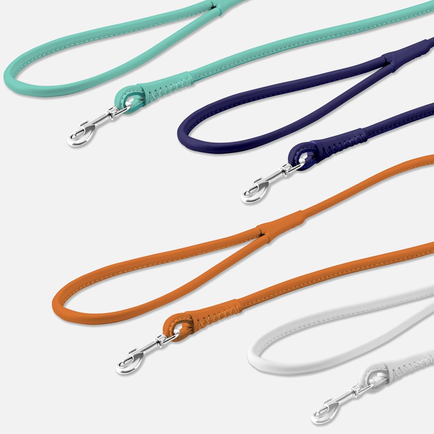 Rolled Leather Dog Leash – Soft Padded Training Lead