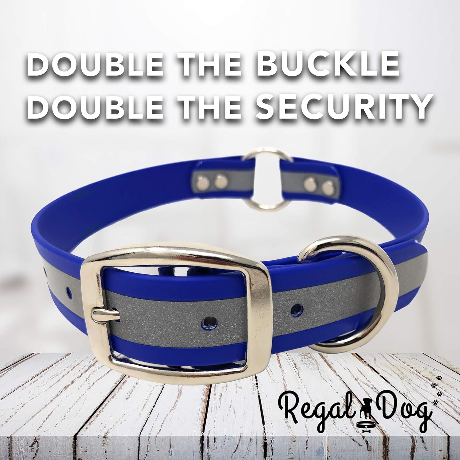 Reflective Waterproof Dog Collar with Heavy-Duty Metal Buckle