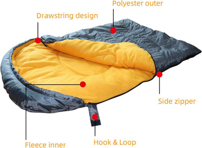 Waterproof Packable Dog Sleeping Bag with Storage Bag – Outdoor Travel Bed 43" × 27"