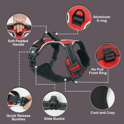 Reflective No-Pull Dog Harness – Adjustable Breathable Pet Vest
