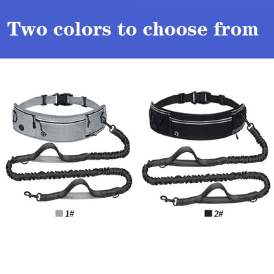 Hands-Free Dog Leash with Adjustable Waist Belt & Storage Pockets