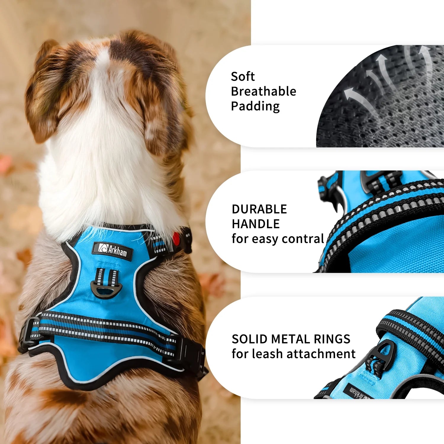 Reflective No Pull Dog Walking Harness – Comfortable Adjustable Pet Vest with Control Handle