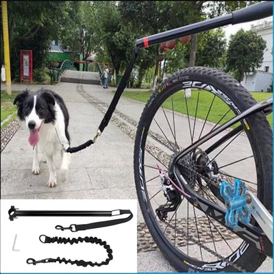 CycleMate Elastic Bicycle Dog Leash with Removable Metal Attachment