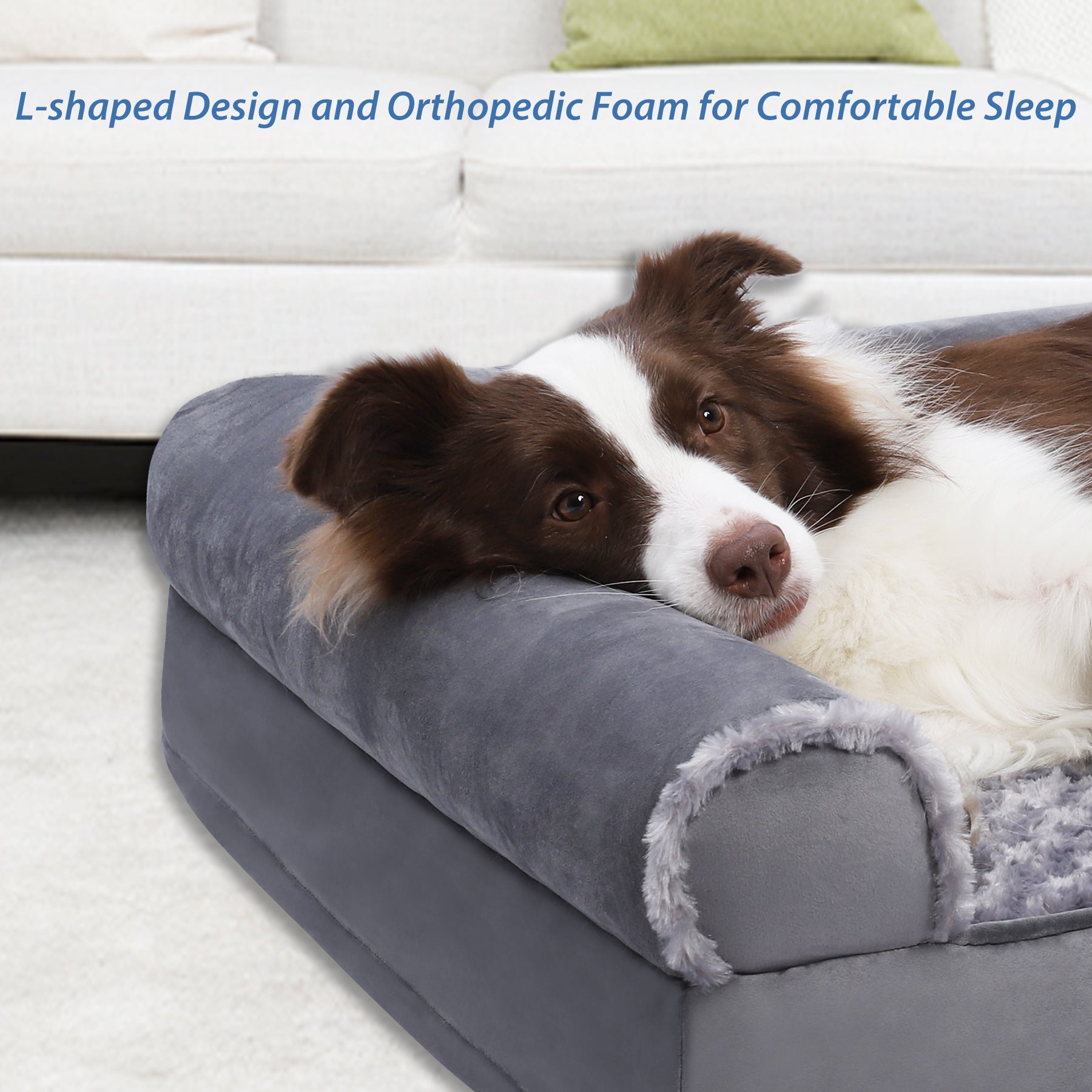 Orthopedic Washable Pet Couch Bed for Large Dogs – 36" × 27" with Non-Slip Bottom