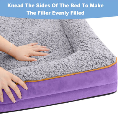 Orthopedic Dog Sofa Bed – Supportive Egg Crate Foam Pet Couch with Washable Cover