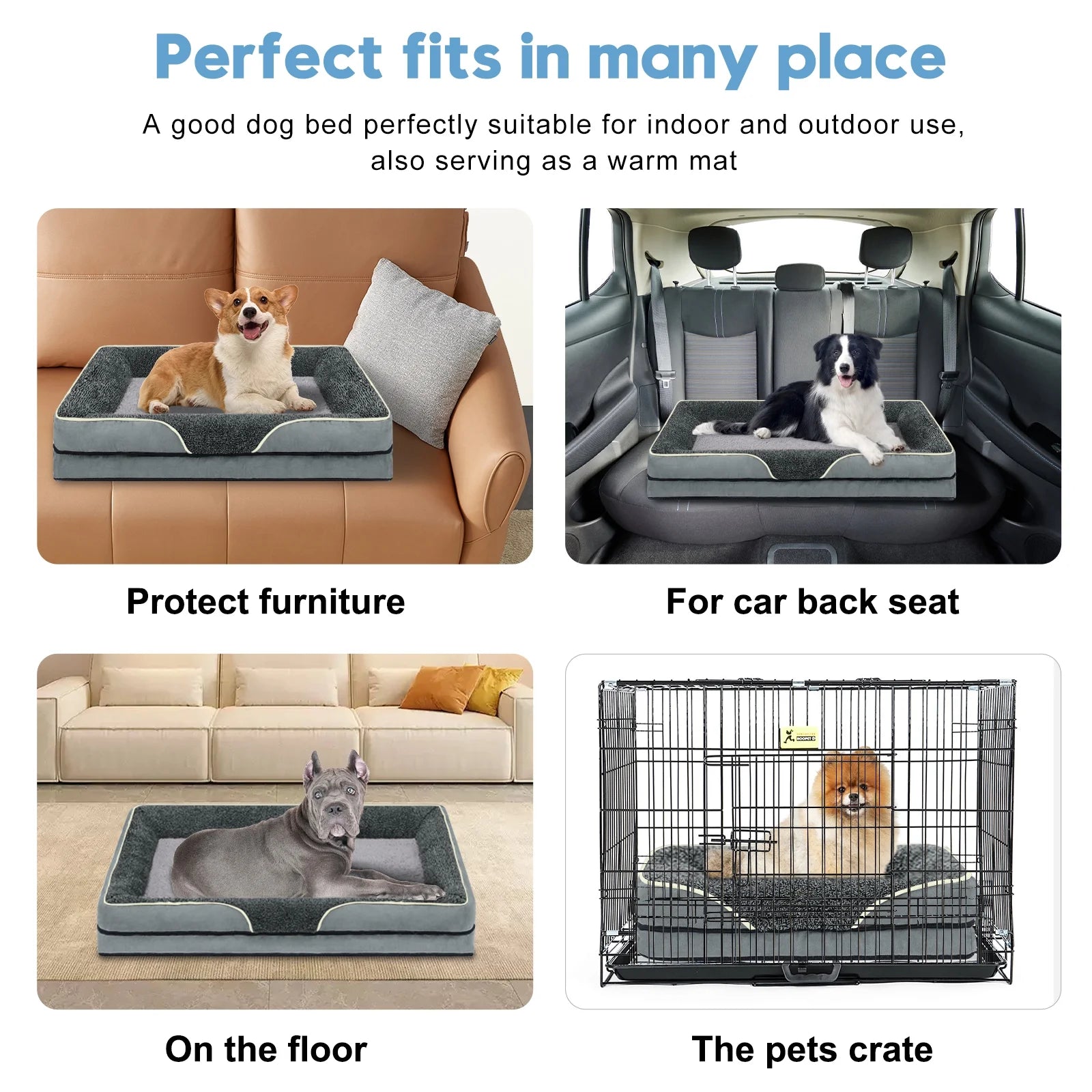Egg Crate Foam Pet Couch with Washable Cover