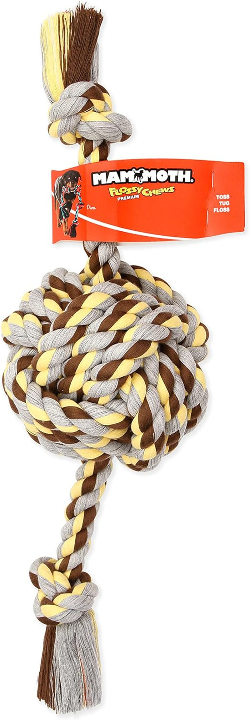 Mammoth Flossy Chews Colossal Monkey Fist Ball Rope Toy – 25" Interactive Tug Toy