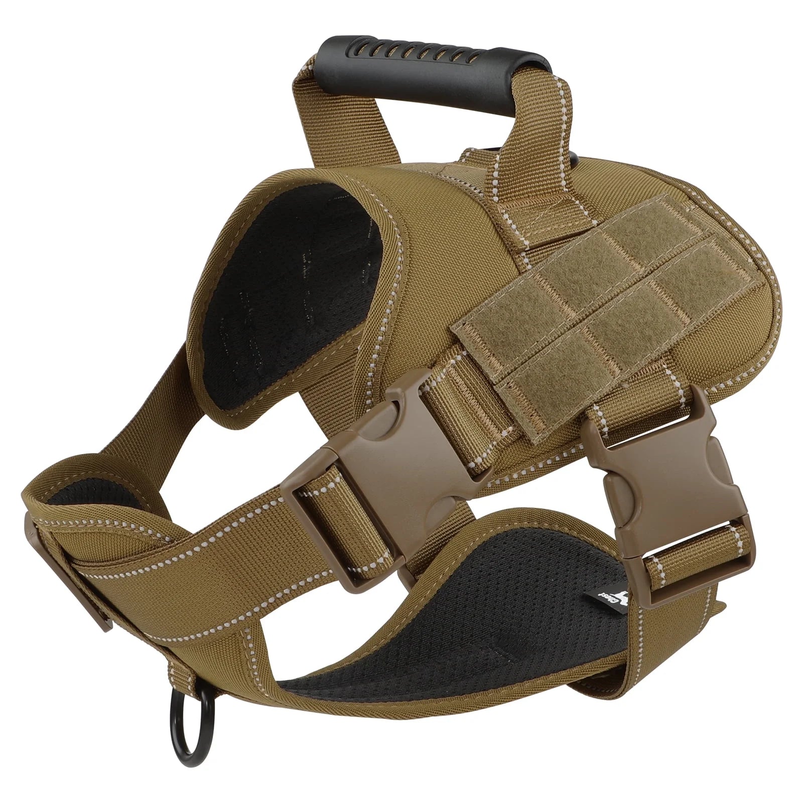 Reflective Adventure Dog Harness with Control Handle – Khaki Small