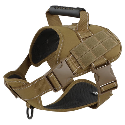 Reflective Adventure Dog Harness with Control Handle – Khaki Small