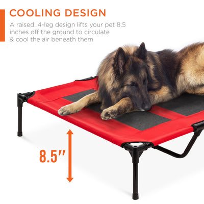 48" Elevated Cooling Dog Bed with Removable Canopy