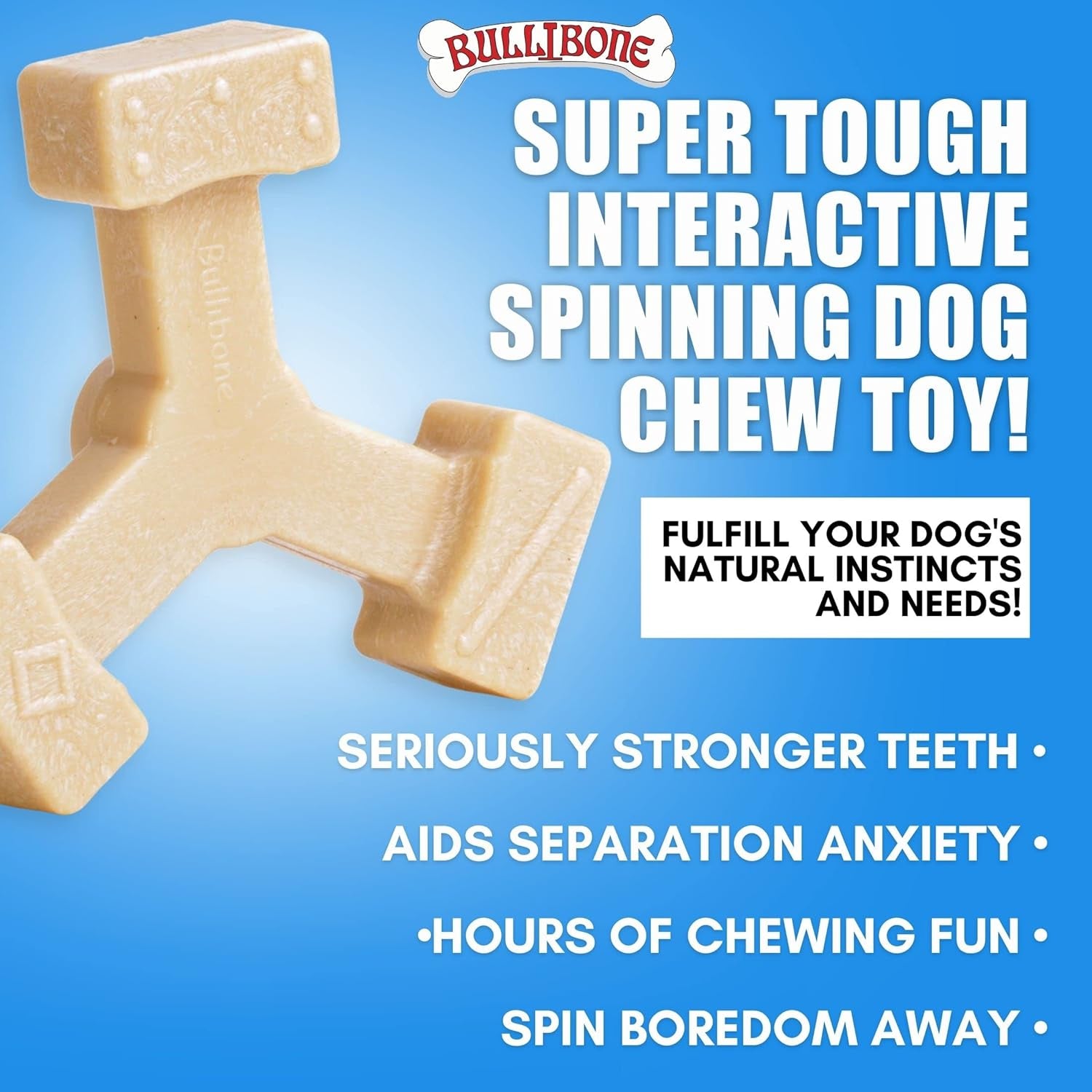 Nylon Spin-A-Bone Dog Chew Toy – Interactive Dental Toy for Dogs